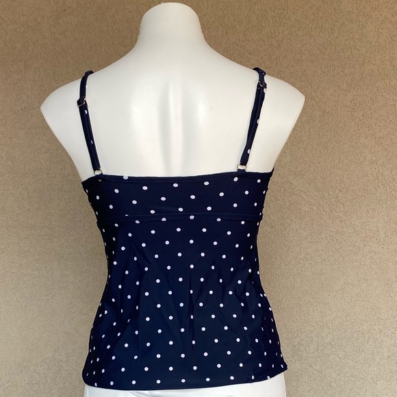 Polka Dots Plunging V Neck Swimsuit Cover Up Top - Picture 2 of 4